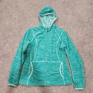 The North Face Womens M Sea Foam Green 100% Polyester Hooded Full Zip Jacket